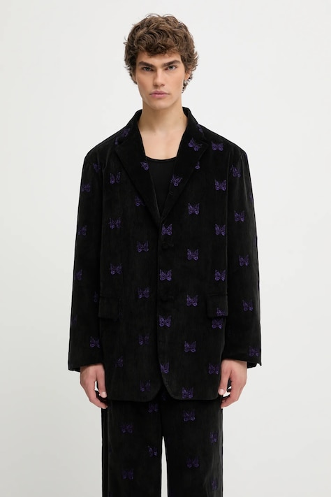 Бавовняний піджак Needles Papillon Emb. Corduroy колір чорний RW108