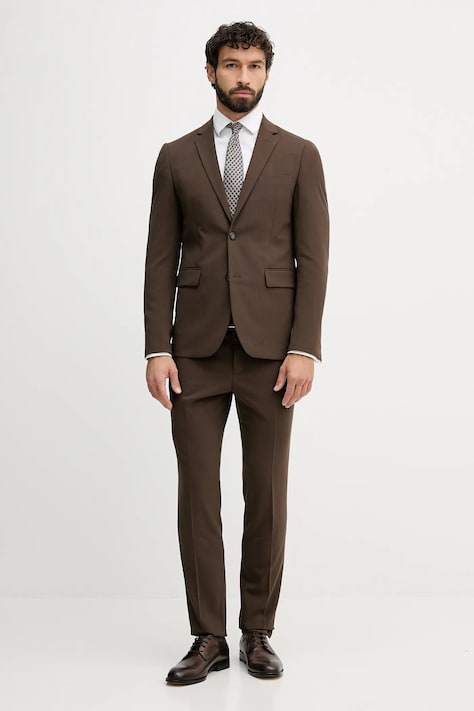 Lindbergh costum culoarea maro, uni, 30.61040