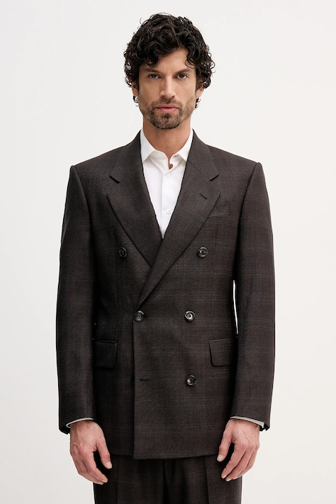 Emporio Armani marynarka wełniana męska kolor szary EM004082.TE182704