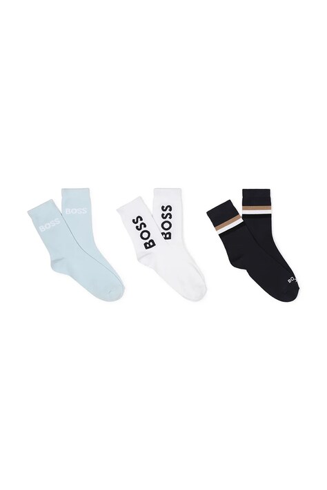Otroške nogavice BOSS 3-pack bela barva, J52636
