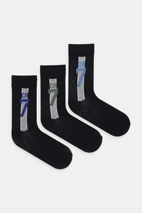CR7 Cristiano Ronaldo skarpetki dziecięce 3-pack kolor czarny 8470