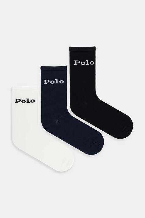 Ponožky Polo Ralph Lauren 3-pack dámské, černá barva, 455940681