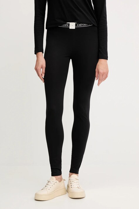 Emporio Armani Underwear legginsy lounge damskie kolor czarny gładkie EW001901 AF15345