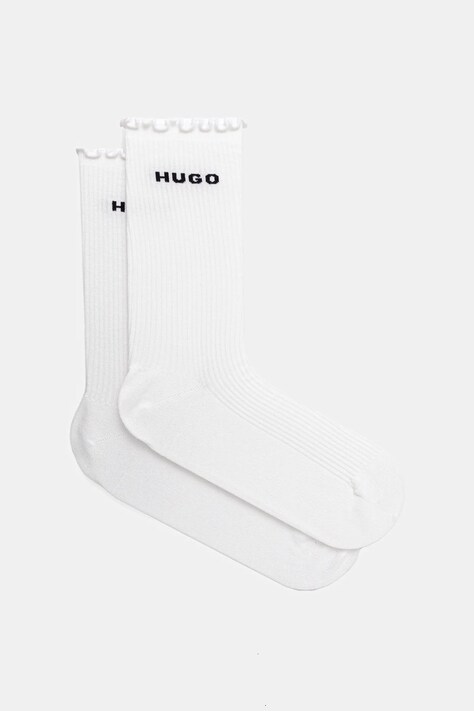 HUGO șosete 2-pack culoarea alb, 50543178