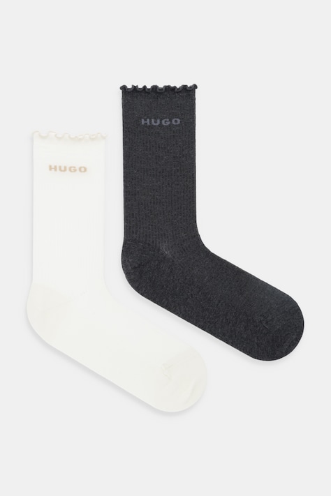 Ponožky HUGO 2-pak šedá farba, 50543178