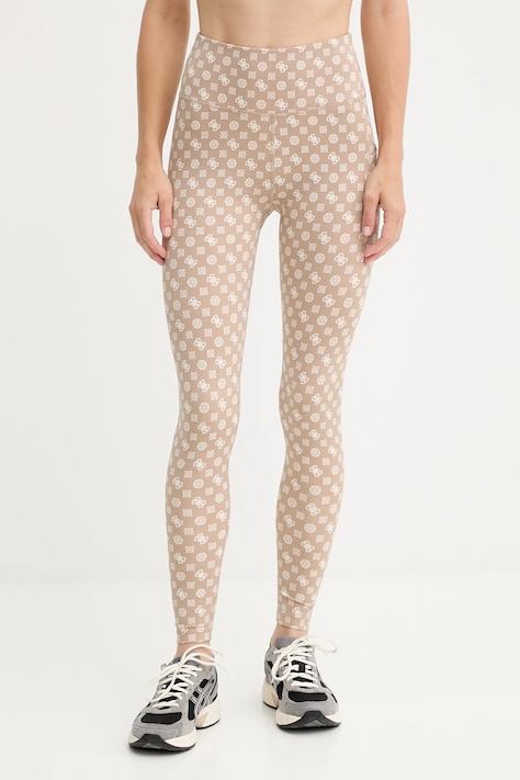 Guess colanți PEONY culoarea bej, cu imprimeu, V5YB18 MC03W