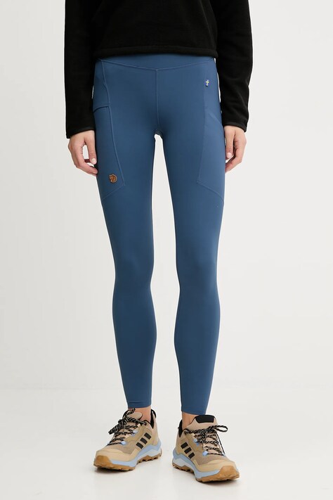 Fjallraven legginsy sportowe Abisko damskie kolor niebieski gładkie F84773-534