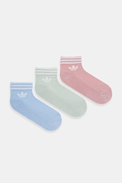 adidas Originals skarpetki 3-Stripes 3-pack damskie kolor niebieski JV7438