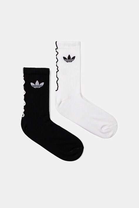 adidas Originals sosete Ruffle Crew 2-pack culoarea alb, JX5211