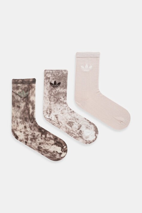 adidas Originals skarpetki Tie Dye Cr S 3-pack damskie kolor różowy JY0237