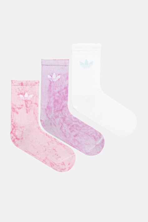 adidas Originals șosete Tie Dye Cr S 3-pack culoarea roz, JY0239