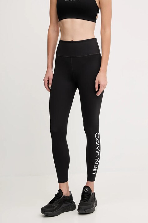 Calvin Klein Performance legginsy treningowe damskie kolor czarny wzorzyste LVGWS5L613