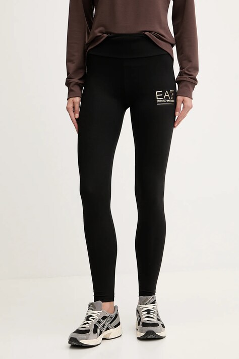EA7 Emporio Armani legginsy damskie kolor czarny z nadrukiem AF12484.7W000426