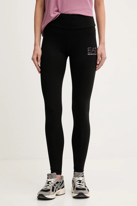 EA7 Emporio Armani legginsy damskie kolor czarny z nadrukiem AF12484.7W000539