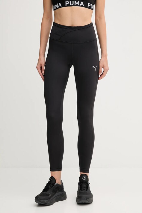 Puma legginsy treningowe damskie kolor czarny gładkie 688144