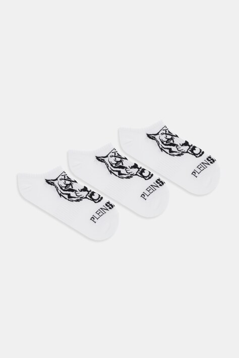 PLEIN SPORT skarpetki 3-pack kolor biały FAEC UUY0034 STE003N