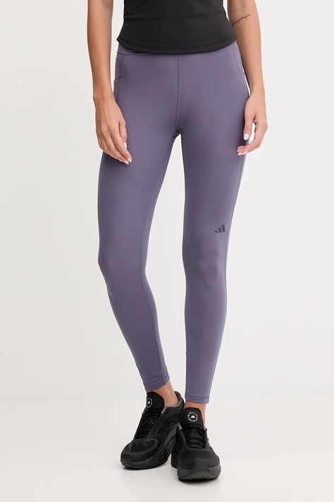 adidas Performance legginsy treningowe Own The Run damskie kolor fioletowy gładkie JV7211