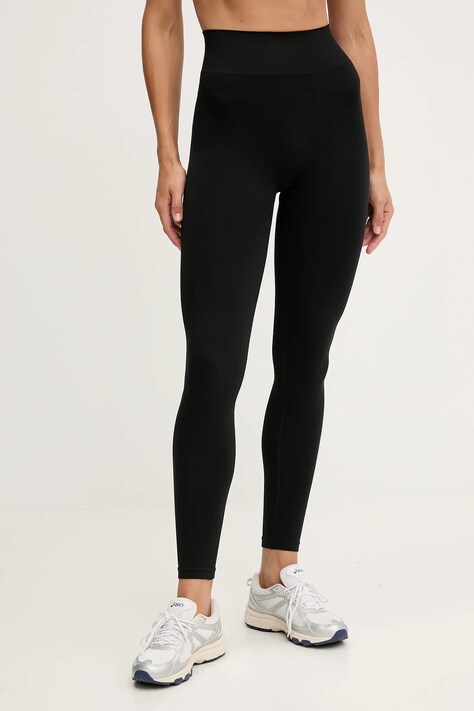 Hummel legginsy treningowe damskie kolor czarny gładkie 231653