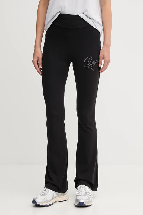 Puma legginsy damskie kolor czarny z aplikacją 688075