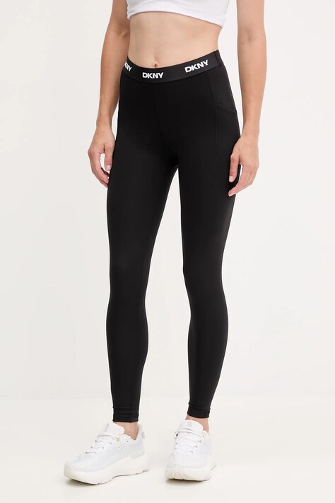 Dkny legginsy damskie kolor czarny gładkie DP5P3604
