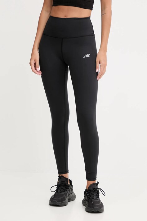 New Balance legginsy treningowe damskie kolor czarny gładkie WP51126BK