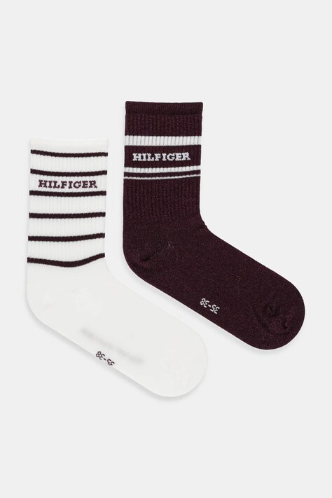 Tommy Hilfiger skarpetki 2-pack kolor bordowy 701236457