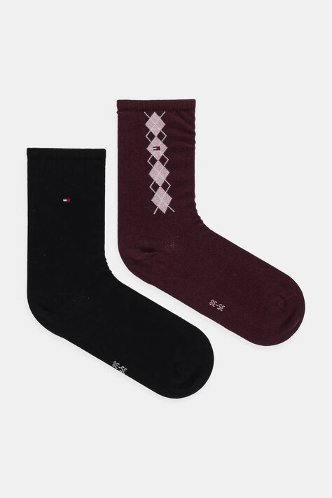 Tommy Hilfiger șosete 2-pack culoarea bordo, 701236734