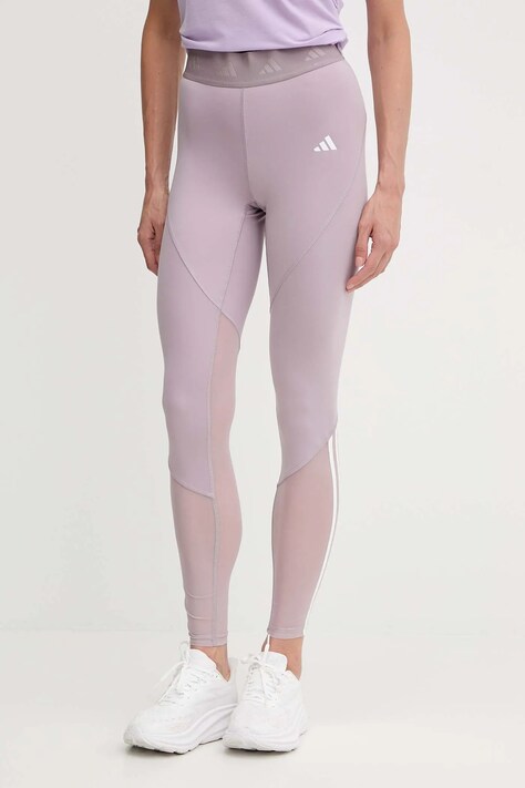 adidas Performance legginsy treningowe HYGLM damskie kolor różowy wzorzyste JX7345