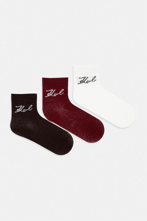 Karl Lagerfeld Ponožky dámske s bavlnou K/SIGNATURE 3-pak viacfarebné A4W47031