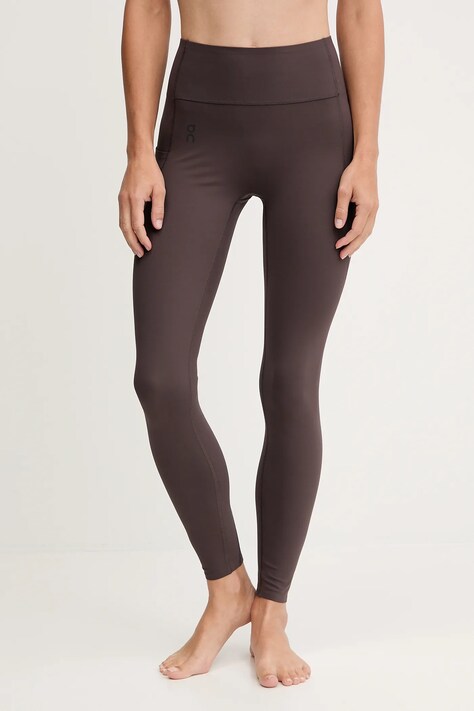 ON running legginsy do jogi Studio damskie kolor brązowy gładkie 1WF10580569