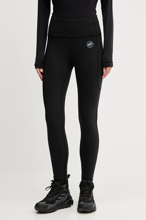 Mammut legginsy sportowe Crag Winter damskie kolor czarny z nadrukiem 1022.02700