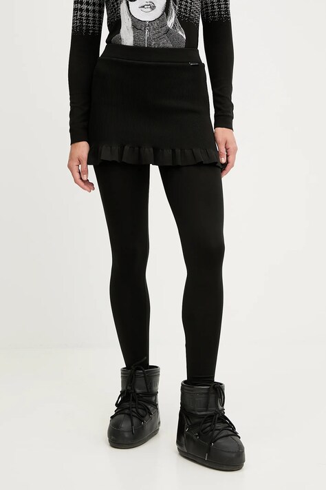 Newland legginsy sportowe LADY SKIRT LEGGINGS damskie kolor czarny gładkie N46822.15