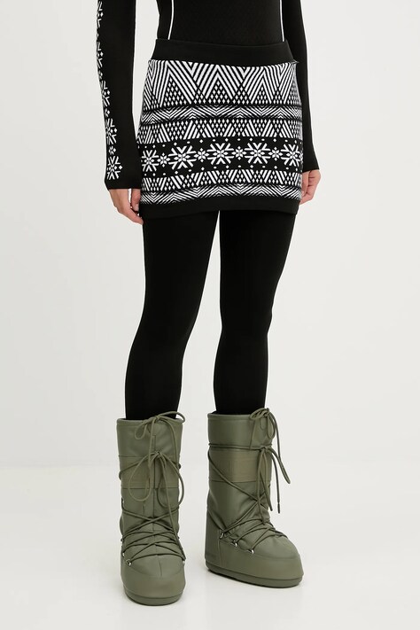 Newland legginsy sportowe LADY SKIRT LEGGINGS damskie kolor czarny wzorzyste N46722.108
