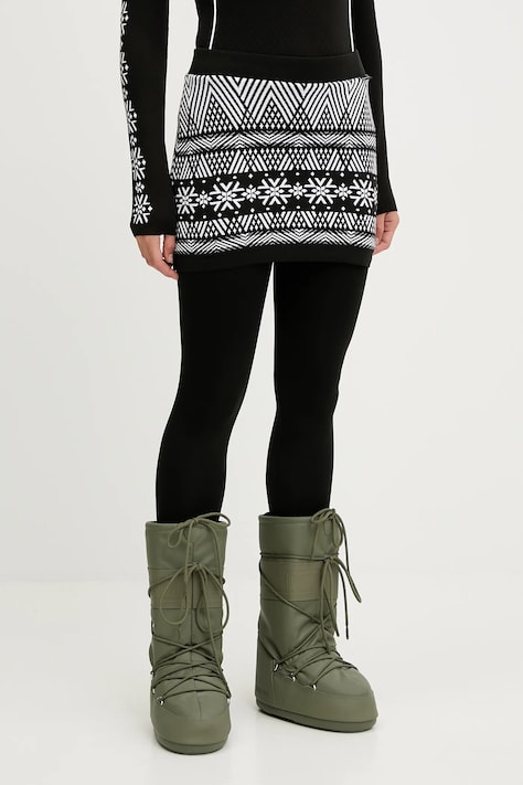 Newland legginsy sportowe LADY SKIRT LEGGINGS damskie kolor czarny wzorzyste N46722.108