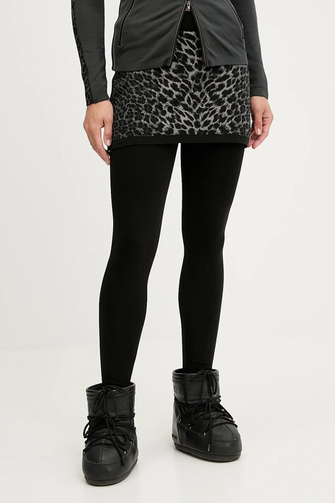 Newland legginsy sportowe LADY SKIRT LEGGINGS damskie kolor czarny wzorzyste N46739.167