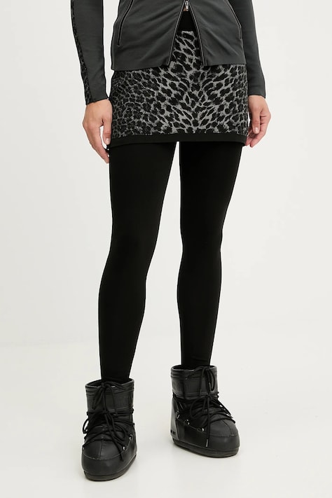 Newland legginsy sportowe LADY SKIRT LEGGINGS damskie kolor czarny wzorzyste N46739.167