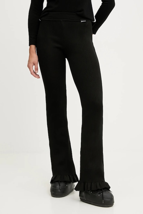 Newland legginsy sportowe LADY RIB LEGGINGS damskie kolor czarny gładkie N46824.15