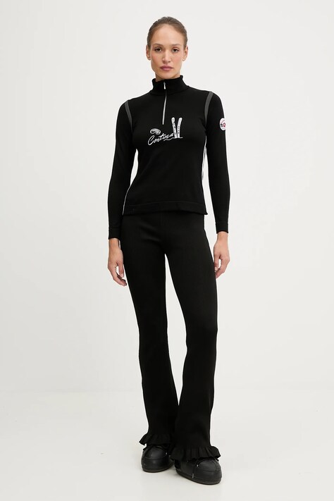 Newland legginsy sportowe LADY RIB LEGGINGS damskie kolor czarny gładkie N46824.15