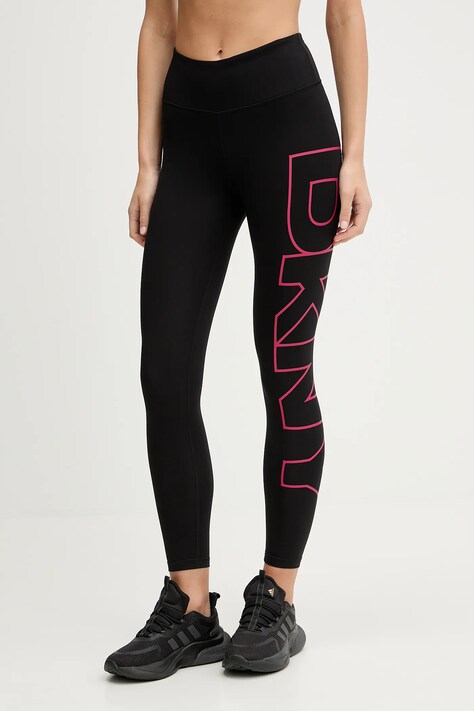 Dkny legginsy B. COMPRESSION damskie kolor czarny z nadrukiem DP5P3453