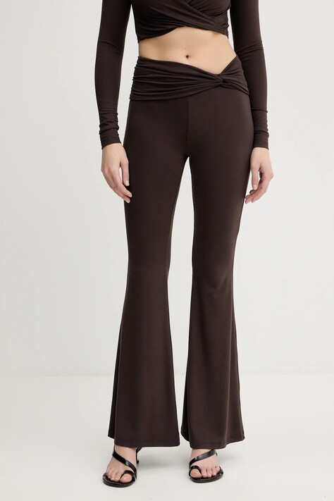 La Mania legginsy JULIEN damskie kolor brązowy gładkie JULIEN