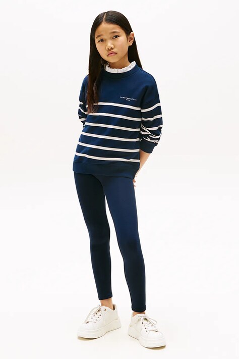 Tommy Hilfiger legginsy kolor granatowy gładkie KG0KG08628