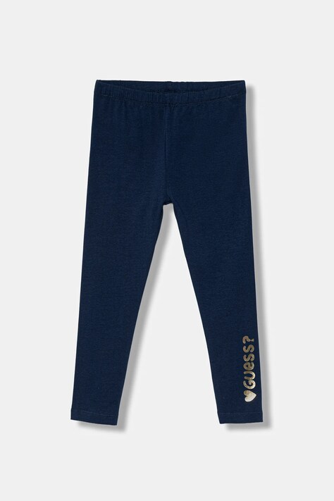 Guess legginsy dziecięce kolor granatowy z nadrukiem K5YB04 K6YW4