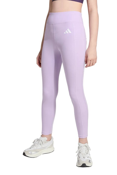 Dětské legíny adidas fialová barva, s potiskem, JV9848