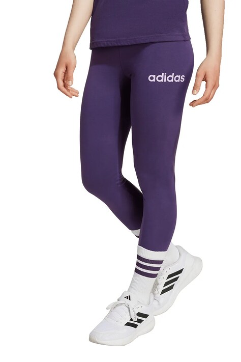 Dětské legíny adidas fialová barva, s potiskem, JX8764