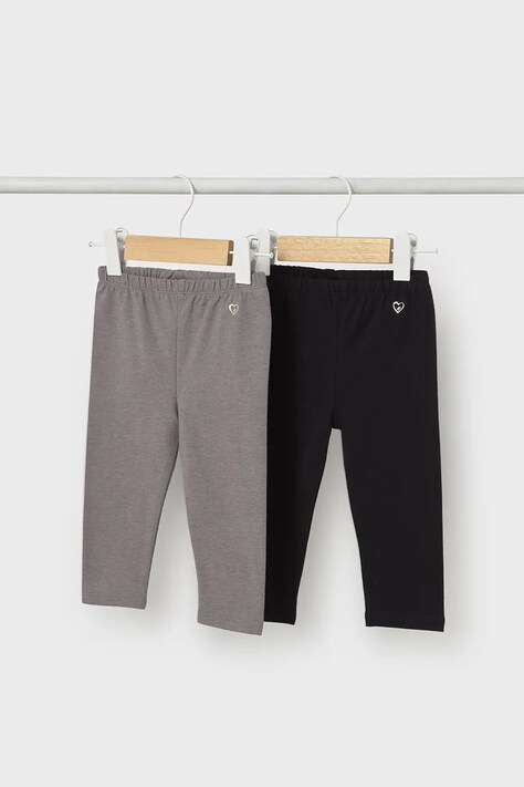 Mayoral legginsy dziecięce 2-pack kolor czarny gładkie 702