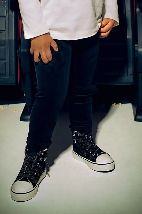 Mayoral legginsy dziecięce kolor czarny gładkie 712