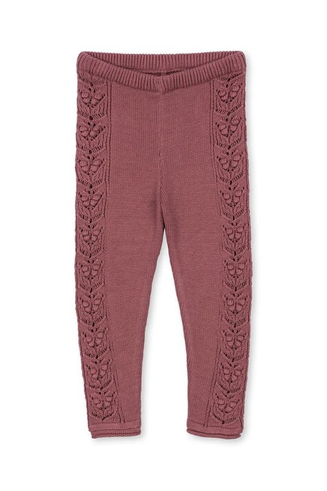 Konges Sløjd legginsy bawełniane dziecięce CABBY PANTS GOTS kolor różowy KS103738