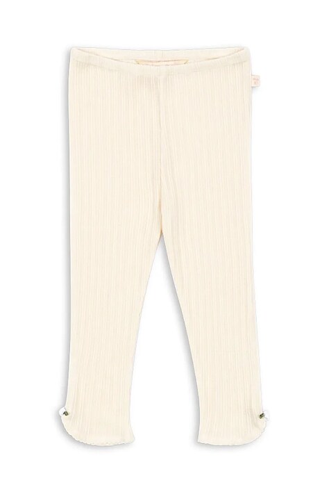 Konges Sløjd legginsy bawełniane dziecięce PAPIN PANTS GOTS kolor beżowy gładkie KS103958