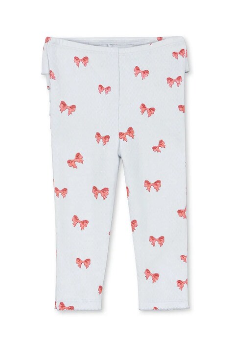Konges Sløjd legginsy bawełniane niemowlęce SUI FRILL PANTS GOTS kolor niebieski KS104003