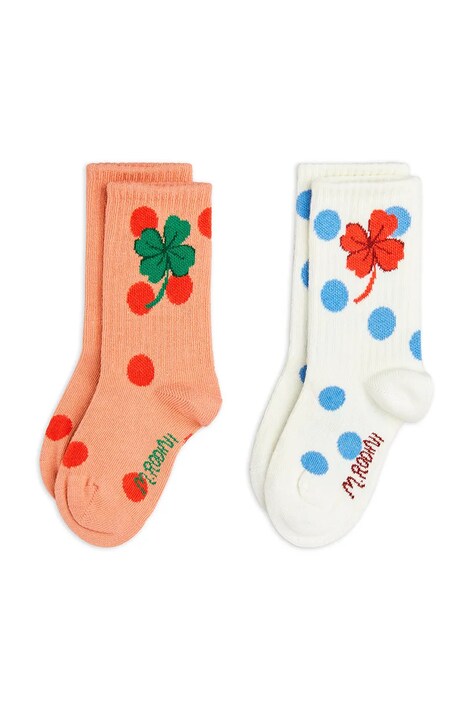 Mini Rodini skarpetki dziecięce Clover 2-pack kolor różowy 25760119